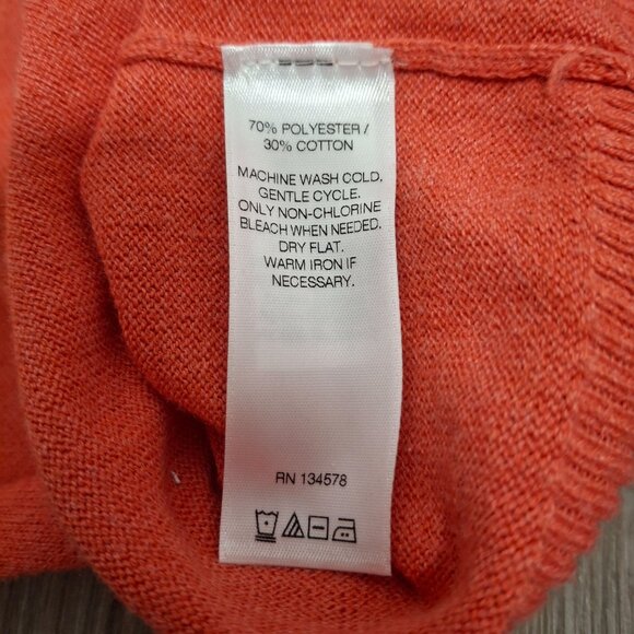 Vineyard Vines Mens XL Orange & Blue Quarter-Zip Performance Sweater Fall 2015 - Picture 6 of 7